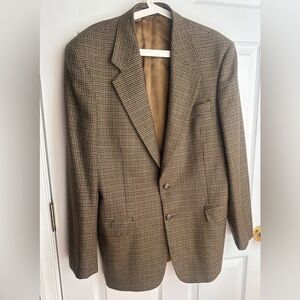 Todays Man Mens Two Button Blazer  100% Tweed Wood Lined Long Notch 40L